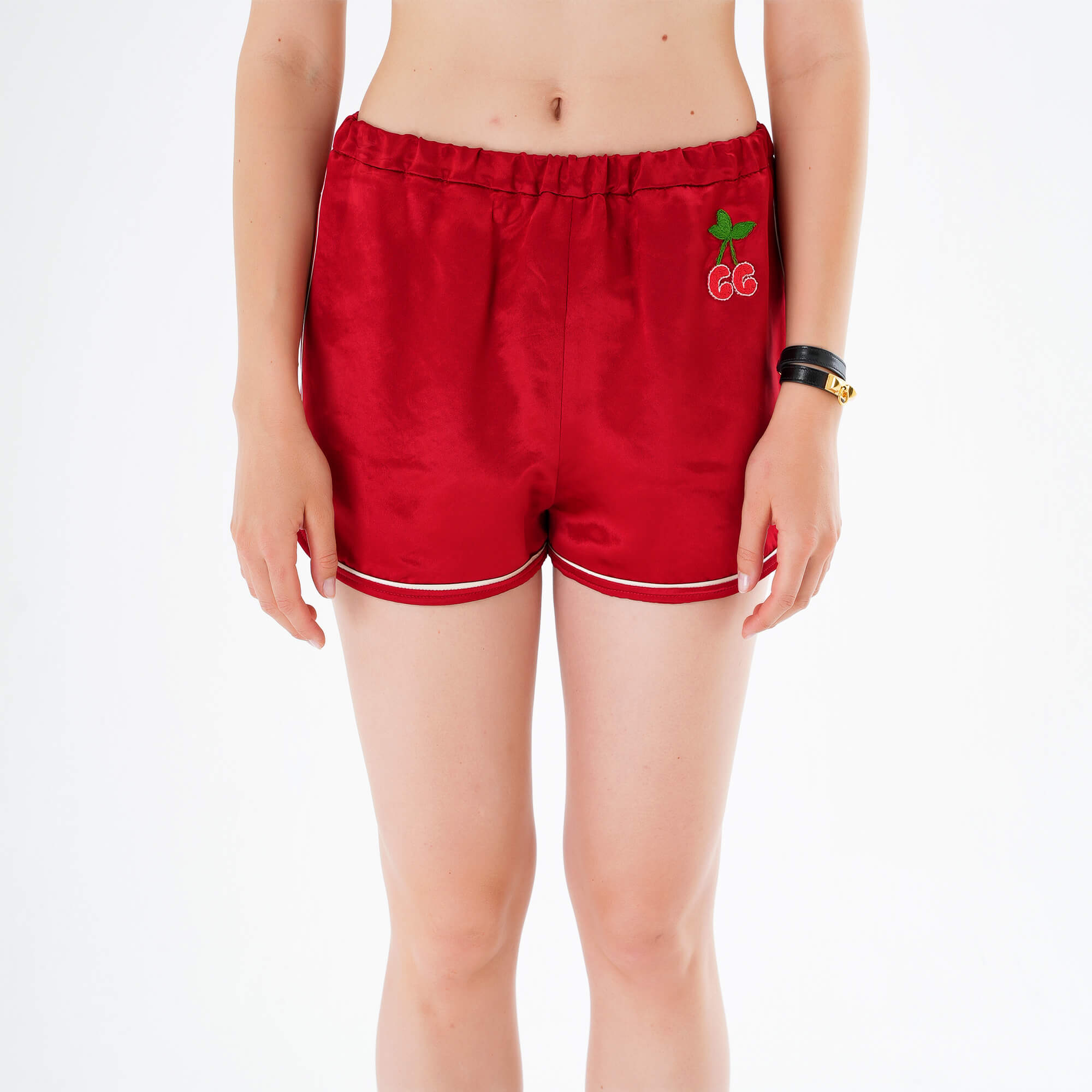 Gucci - Red GG Cherry Satin Mini Shorts M